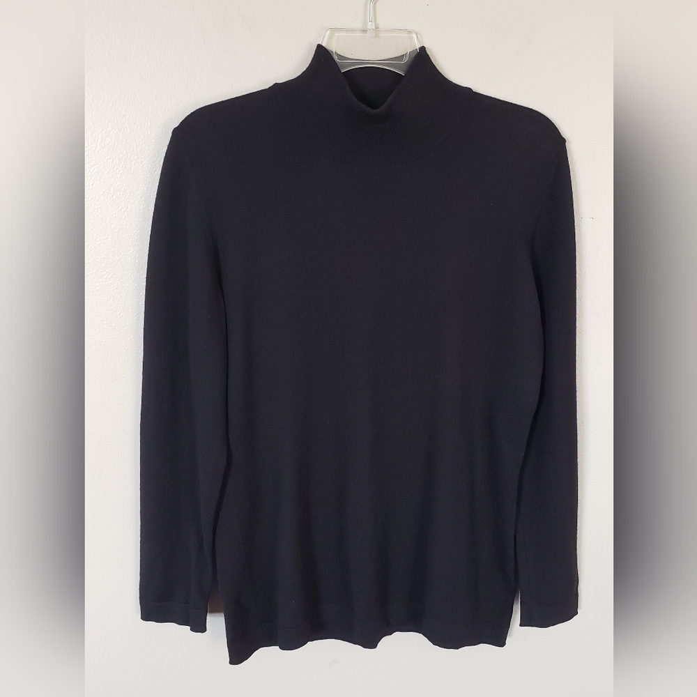 Escada Women's Long Sleeve Mock Neck 100% Wool Sweater Size 36